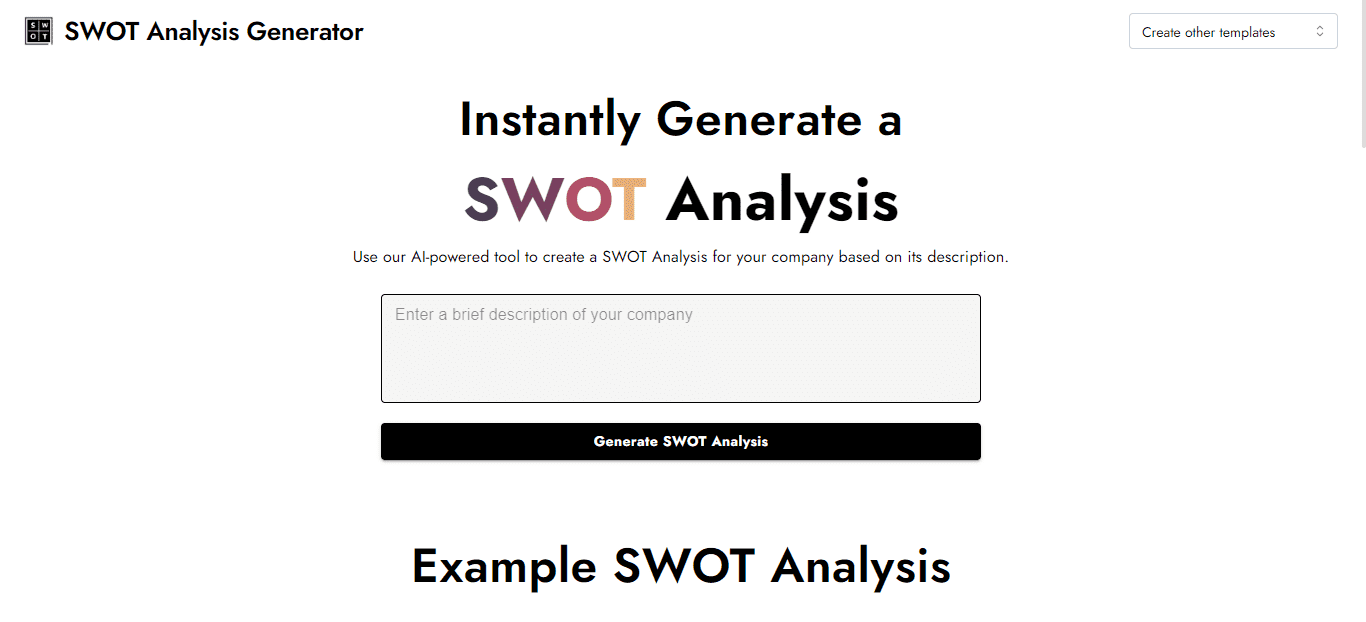 SWOT Analysis Generator
